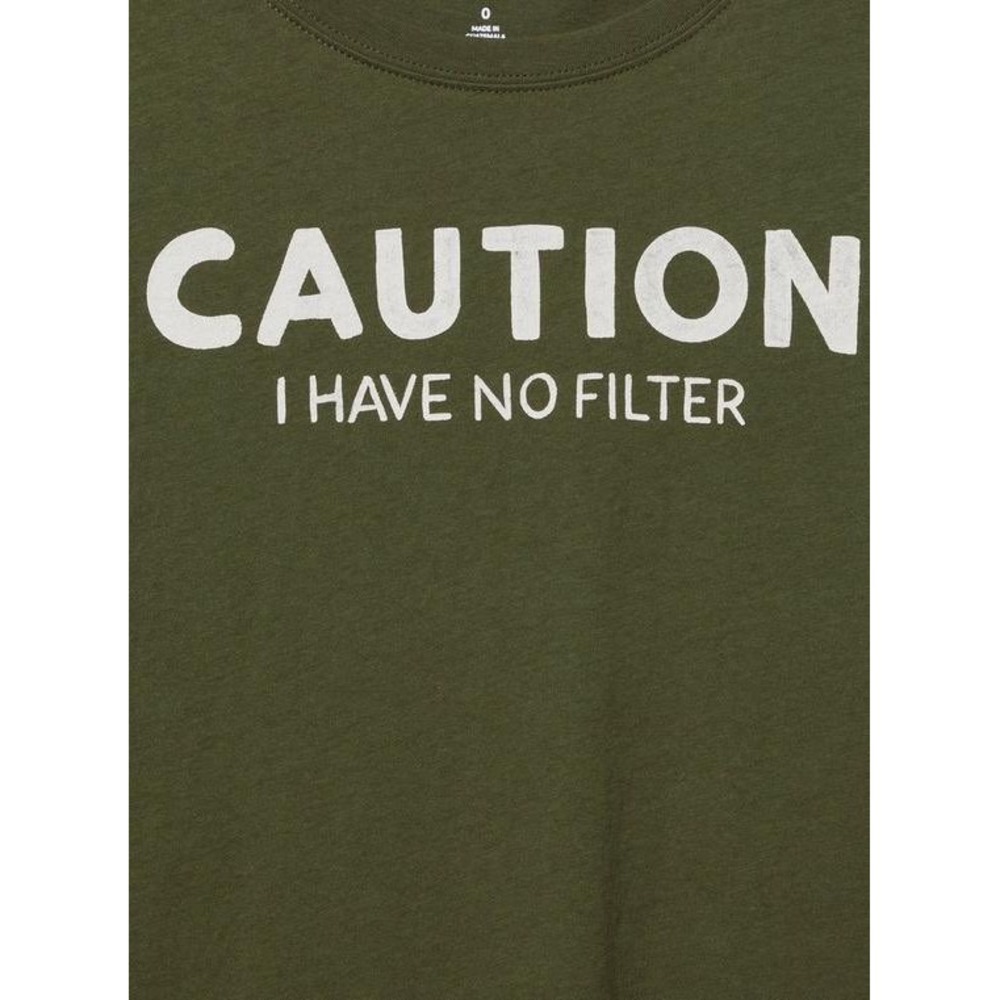 NWT Torrid Caution I Have No Filter Graphic T-Shirt Olive Green 4X